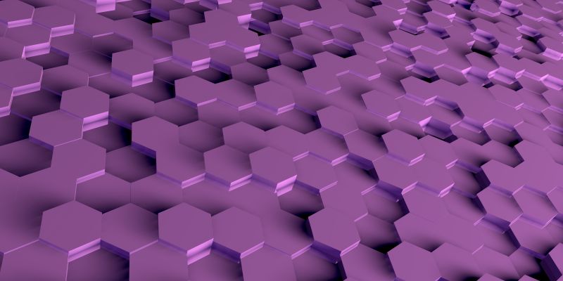 紫色立体六角形几何图案背景