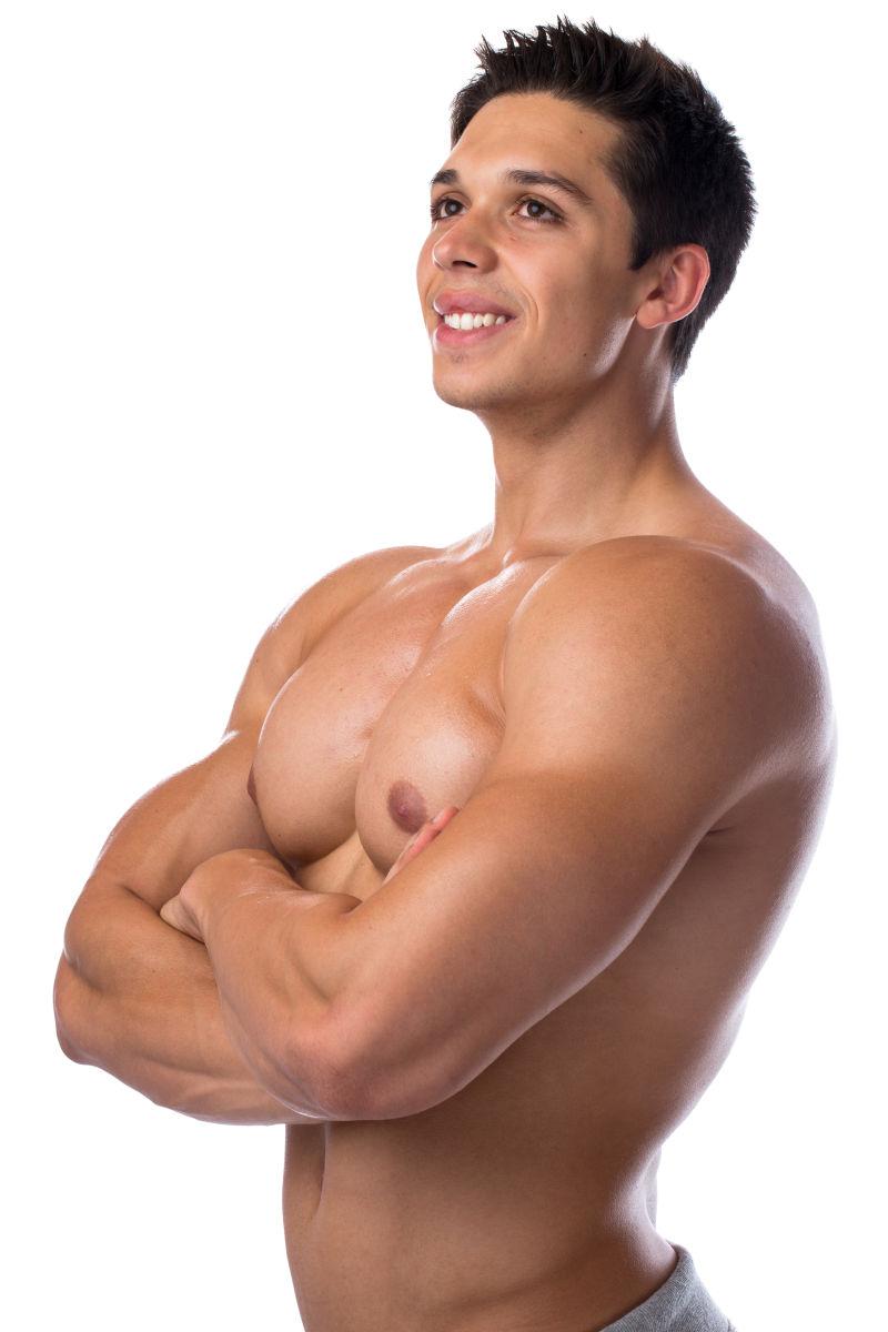 强壮男人的性感肌肉