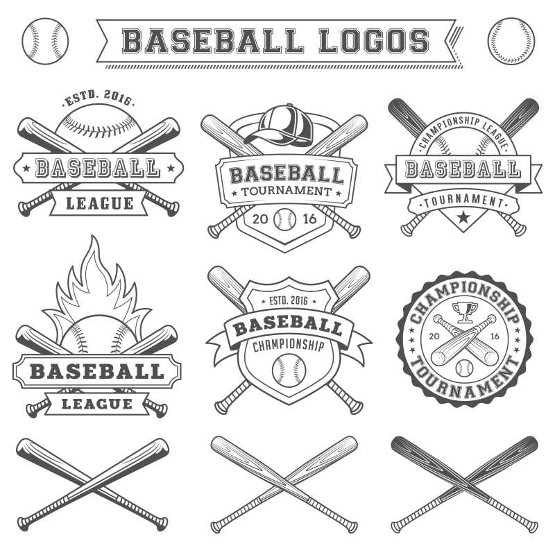 矢量棒球标志设计