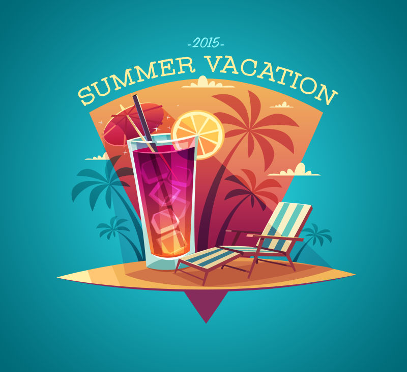 矢量的夏日旅游主题海报设计