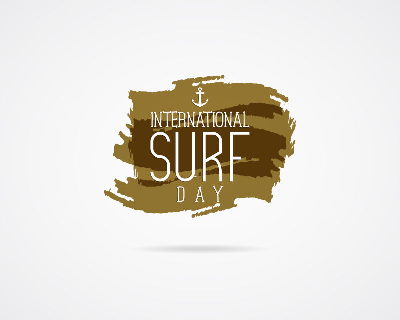 国际冲浪日图形标志矢量插图