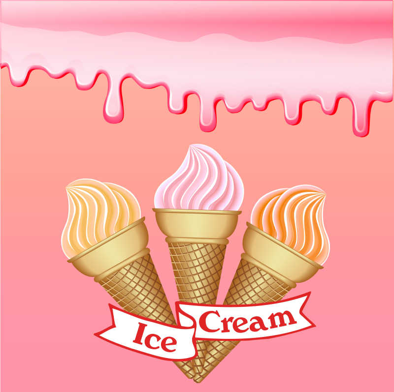 矢量冰淇淋插画背景