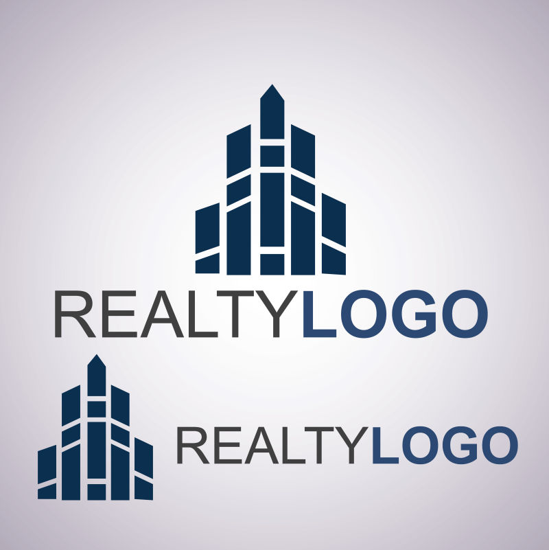 深蓝色房地产logo矢量设计