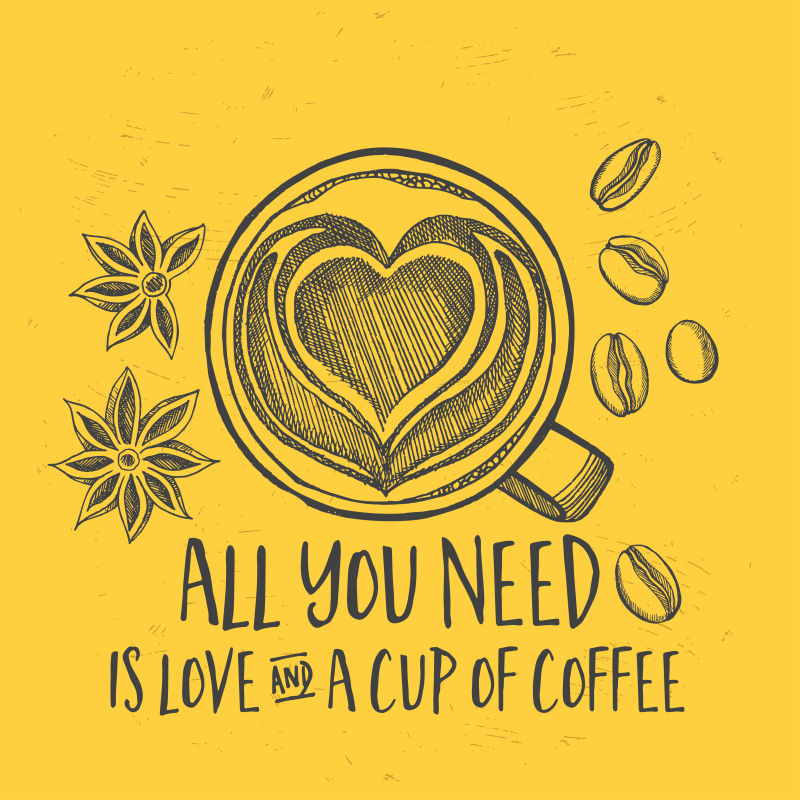 矢量咖啡创意标语插图背景