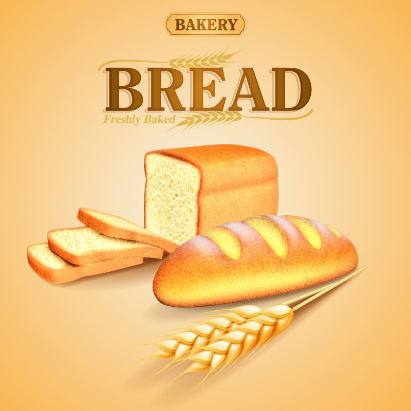 矢量的面包插画