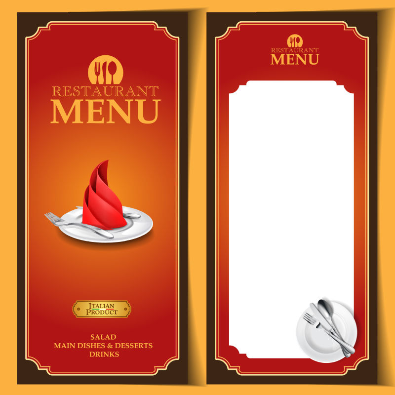 矢量的餐厅卡片设计模板