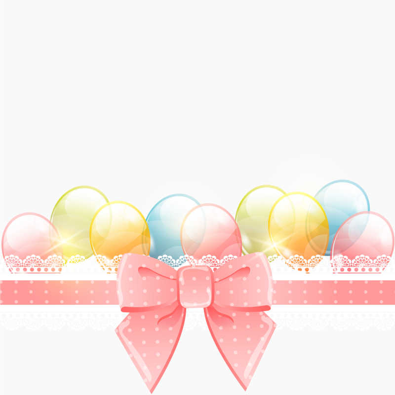矢量的彩色生日气球主题边框