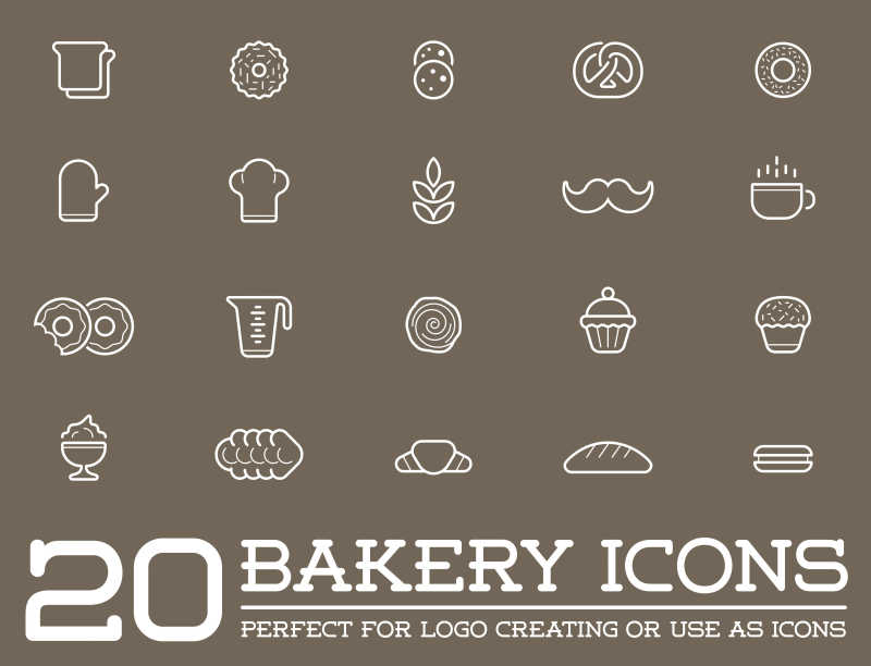 矢量的面包糕点主题商标设计